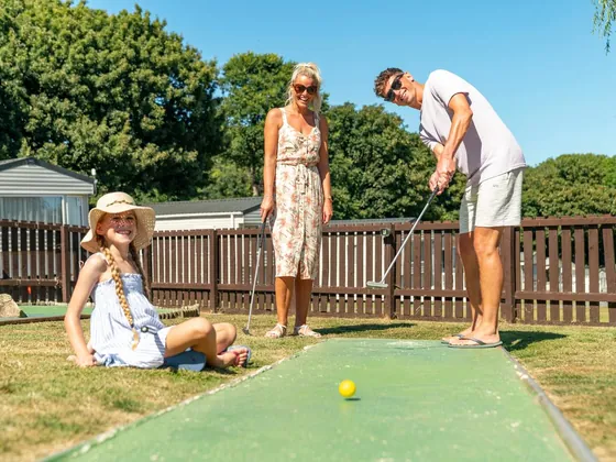 Family-friendly mini golf area at the holiday park.