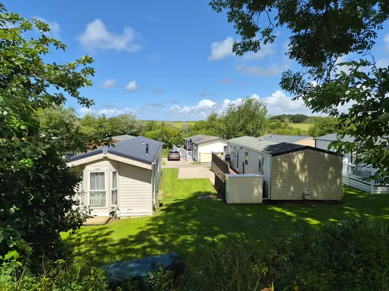Open view across the holiday park towards countryside.